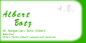 albert botz business card